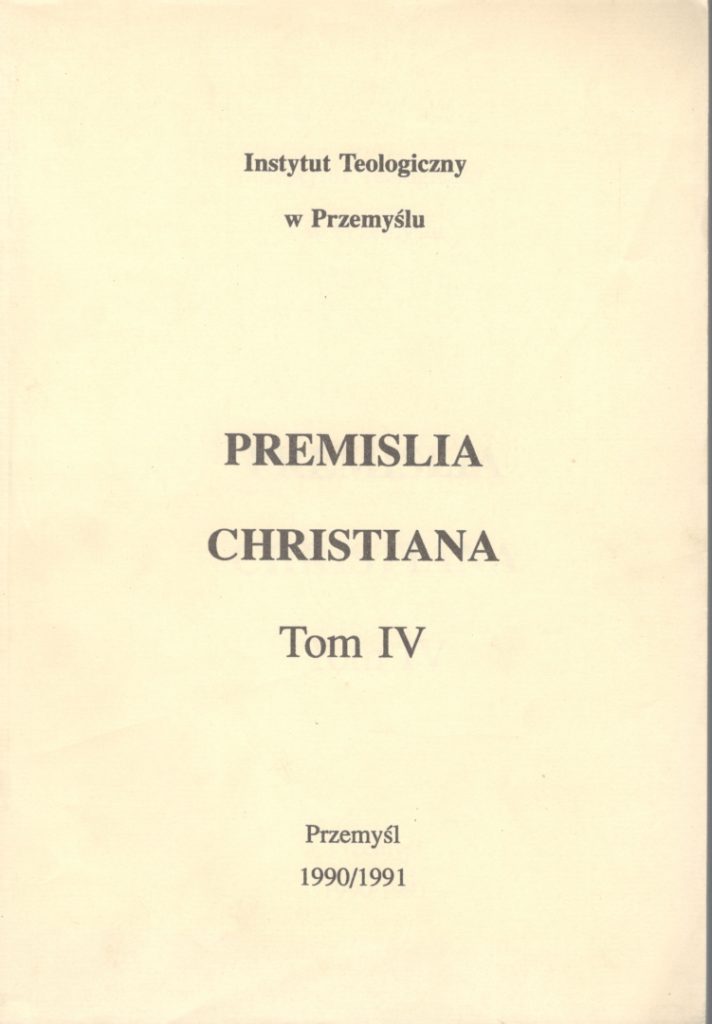 Premislia Christiana - tom IV