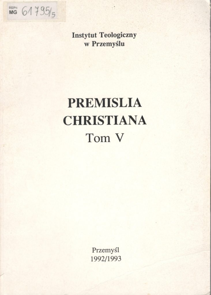 Premislia Christiana - tom V