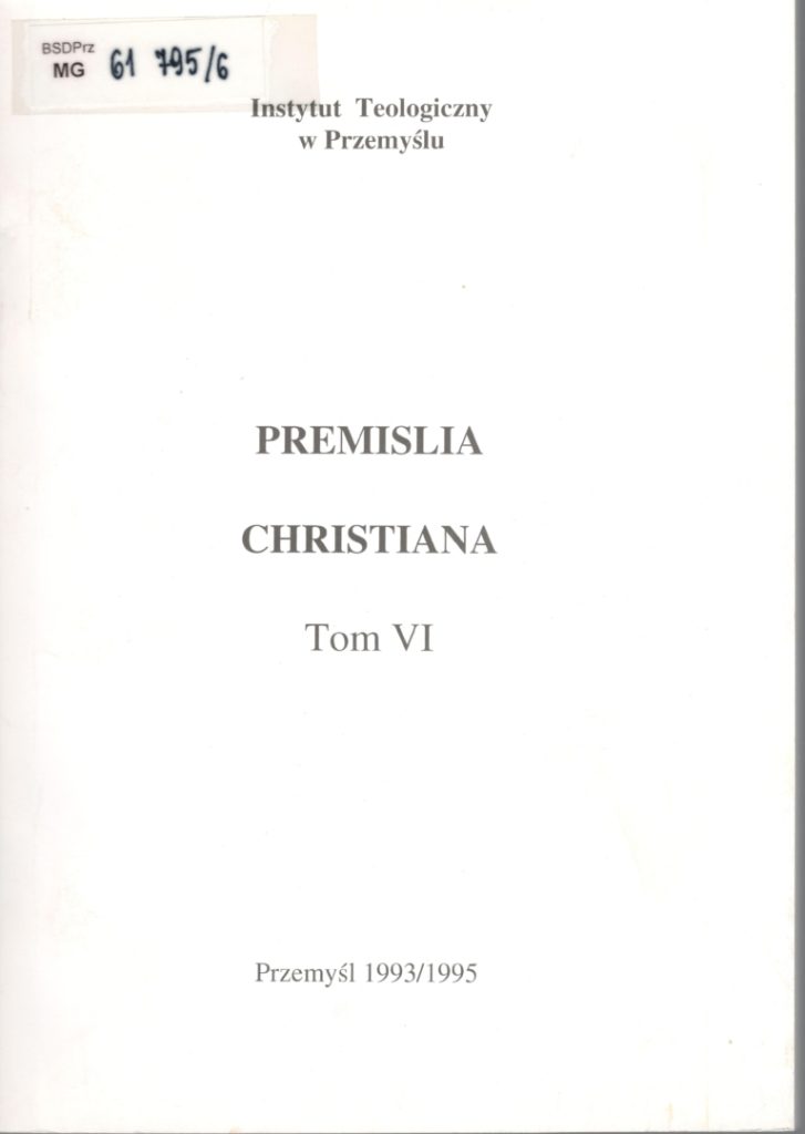 Premislia Christiana - tom VI